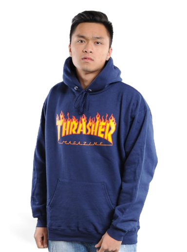 Dukserice Thrasher Flame Logo Hoody Tamnoplava | 017220