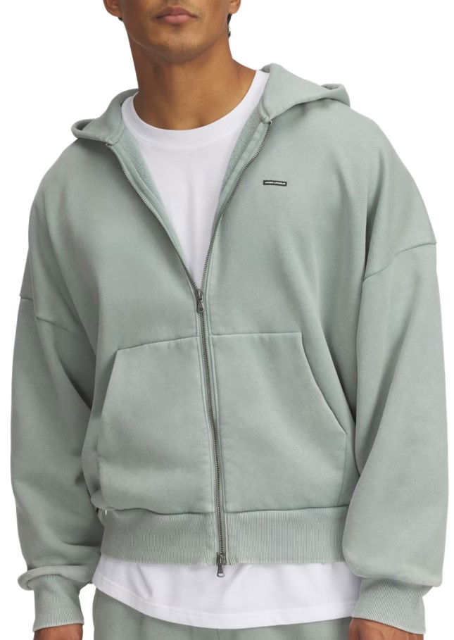 Dukserice Under Armour Under Armour Icon HWT Fleece Wash Full-Zip Hoodie Zelena | 6000651-348