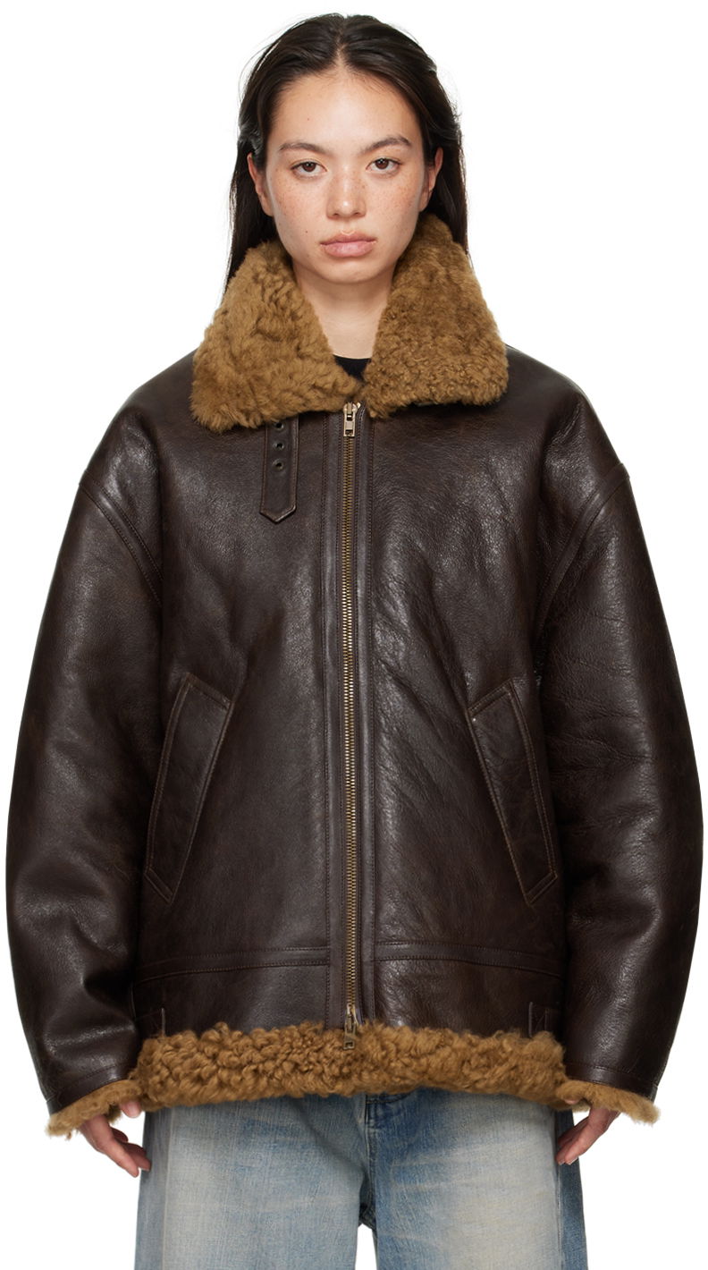 Bomber jakna VETEMENTS Aviator Jacket Smeđa | UA65JA670B