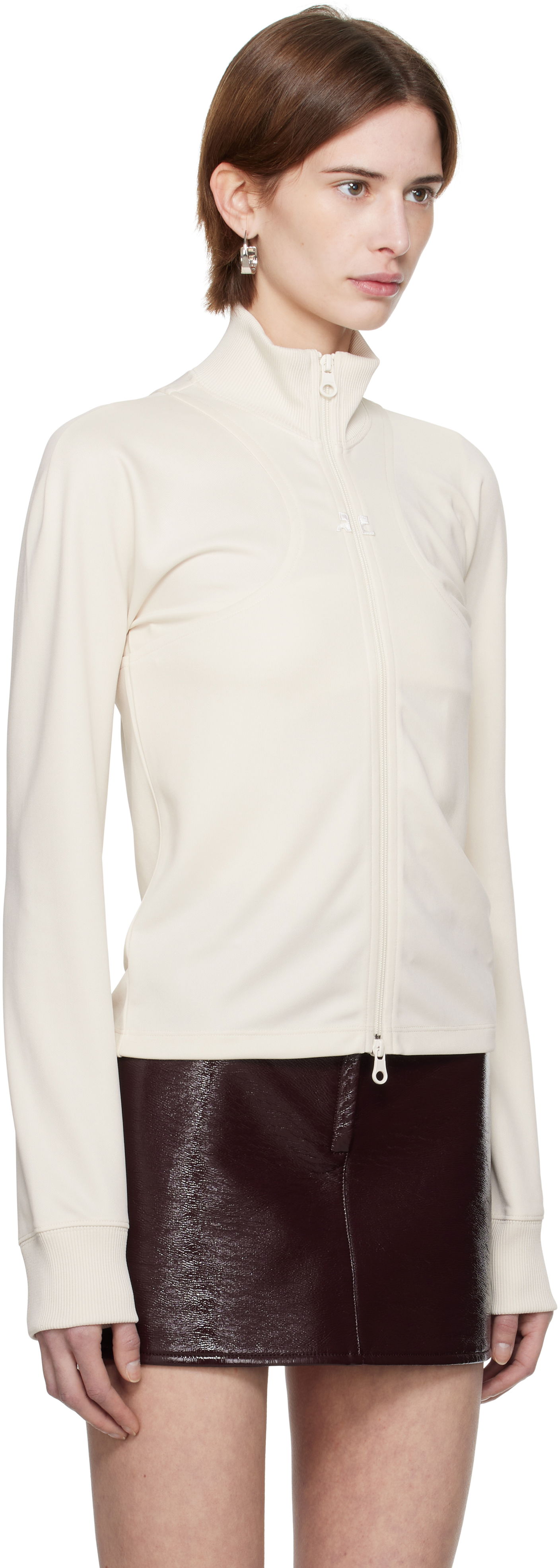 Džemper Courrèges Courrèges Scuba Interlock Track Jacket Bijela | 125JVE110JS0091, 1