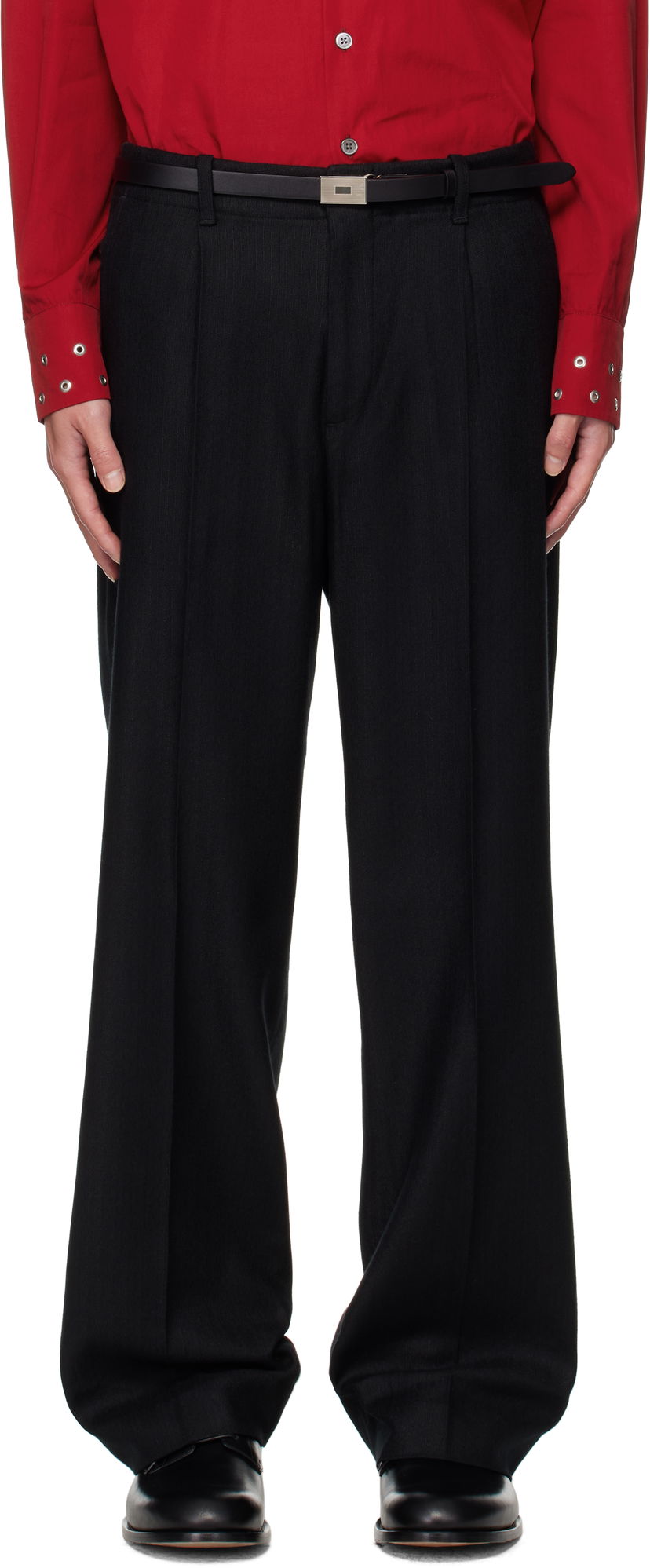 Hlače OUR LEGACY OUR LEGACY Borrowed Pinstripe Trousers Crna | M4254BC