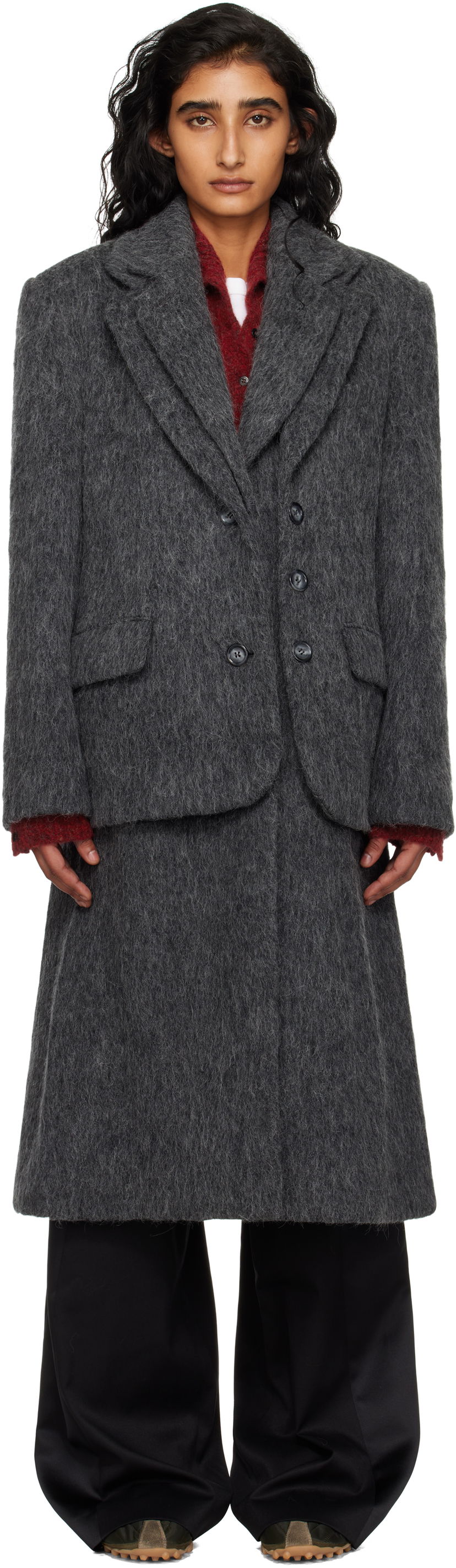 Kaputi Andersson Bell Andersson Bell Layered Blazer Coat Siva | awa719w