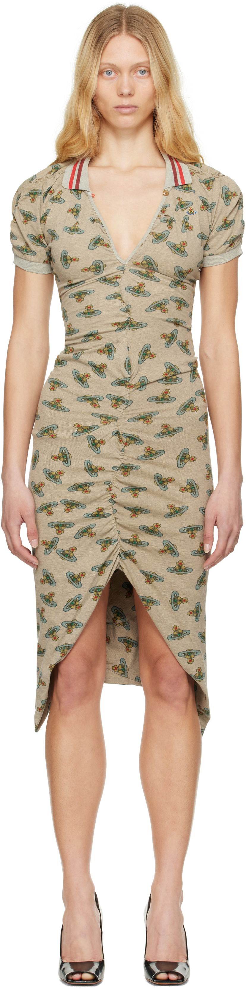 Haljina Vivienne Westwood Vivienne Westwood Pulling Midi Dress Bež | 1102000Z-J008U-