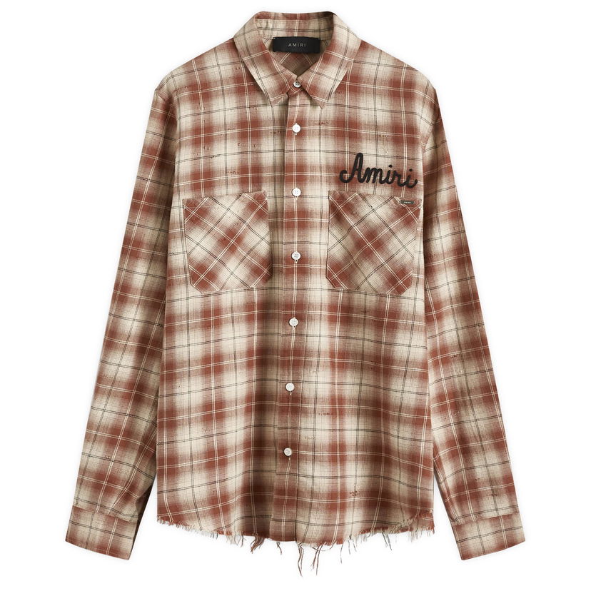 Košulja AMIRI Amiri Shotgun Flannel Shirt, Size Large Smeđa | AMSTFL1009-234