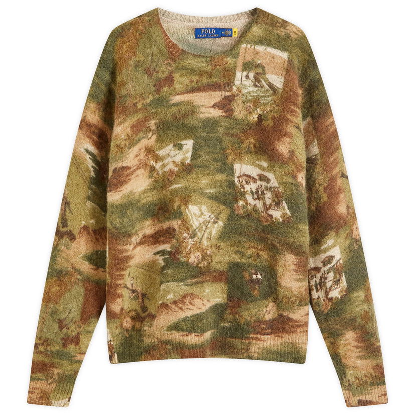 Džemper Polo by Ralph Lauren Ski Camo Knit Sweater Zelena | 710956204001