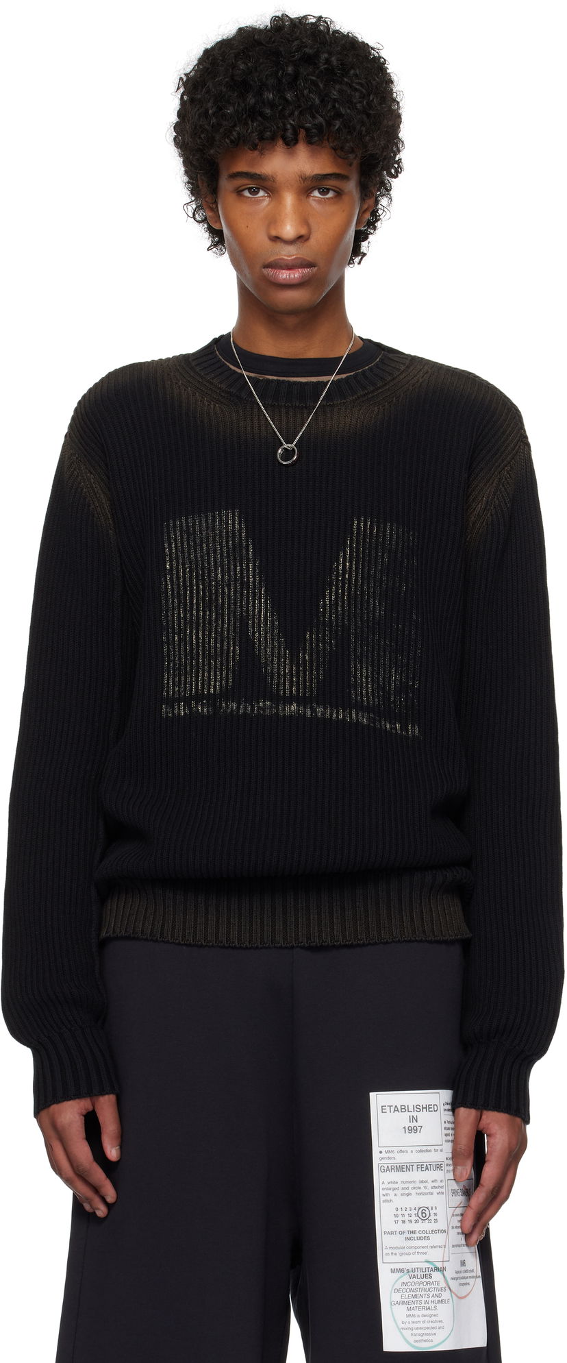 Džemper Maison Margiela MM6 Maison Margiela Crewneck Sweater Crna | SH0HL0024 M13079