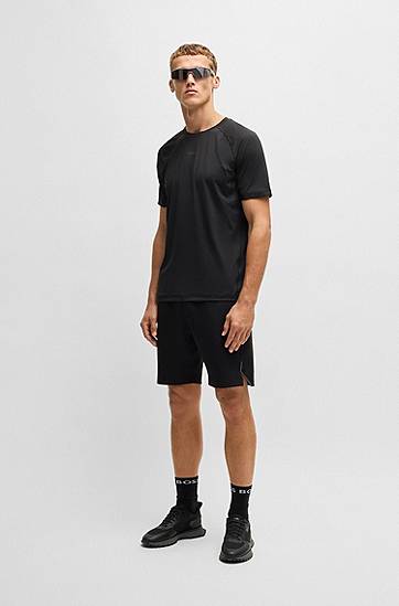 Majica kratkih rukava BOSS Regular-Fit Active T-Shirt with Reflective Details Crna | 50531240, 1