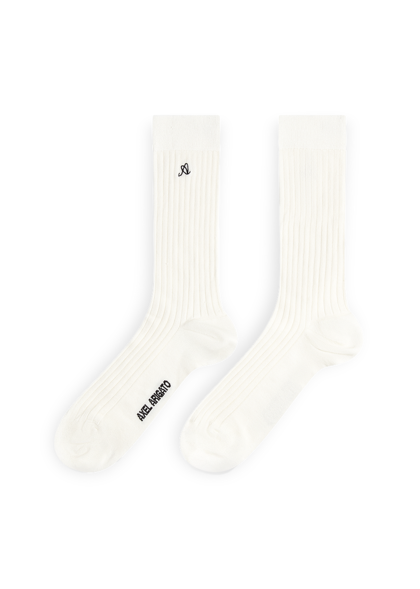 Čarape AXEL ARIGATO A Logo Ribbed Silk Socks Bijela | X3829001