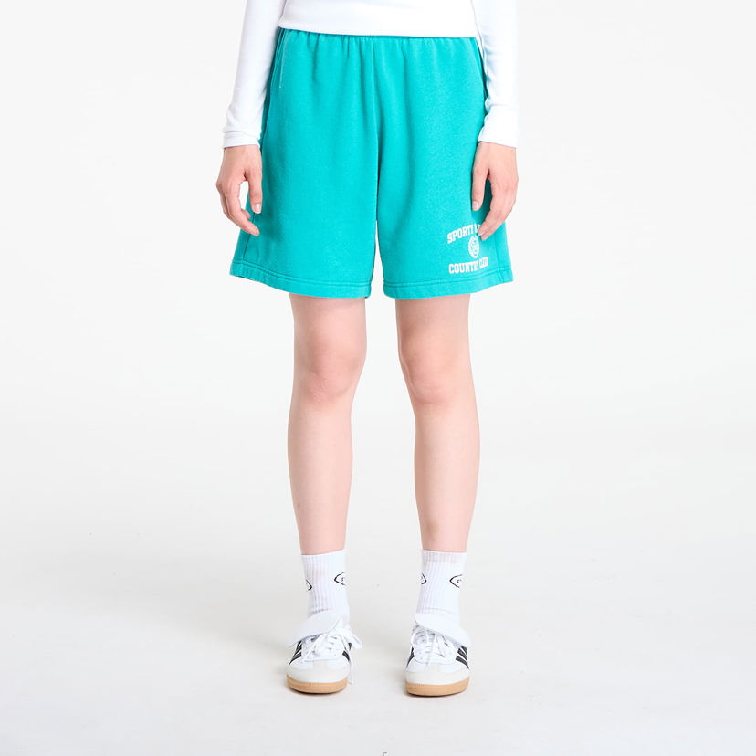 Kratke hlače Sporty & Rich Varsity Crest Soft Gym Short UNISEX Spring Green Tirkiz | SH055625218GR37