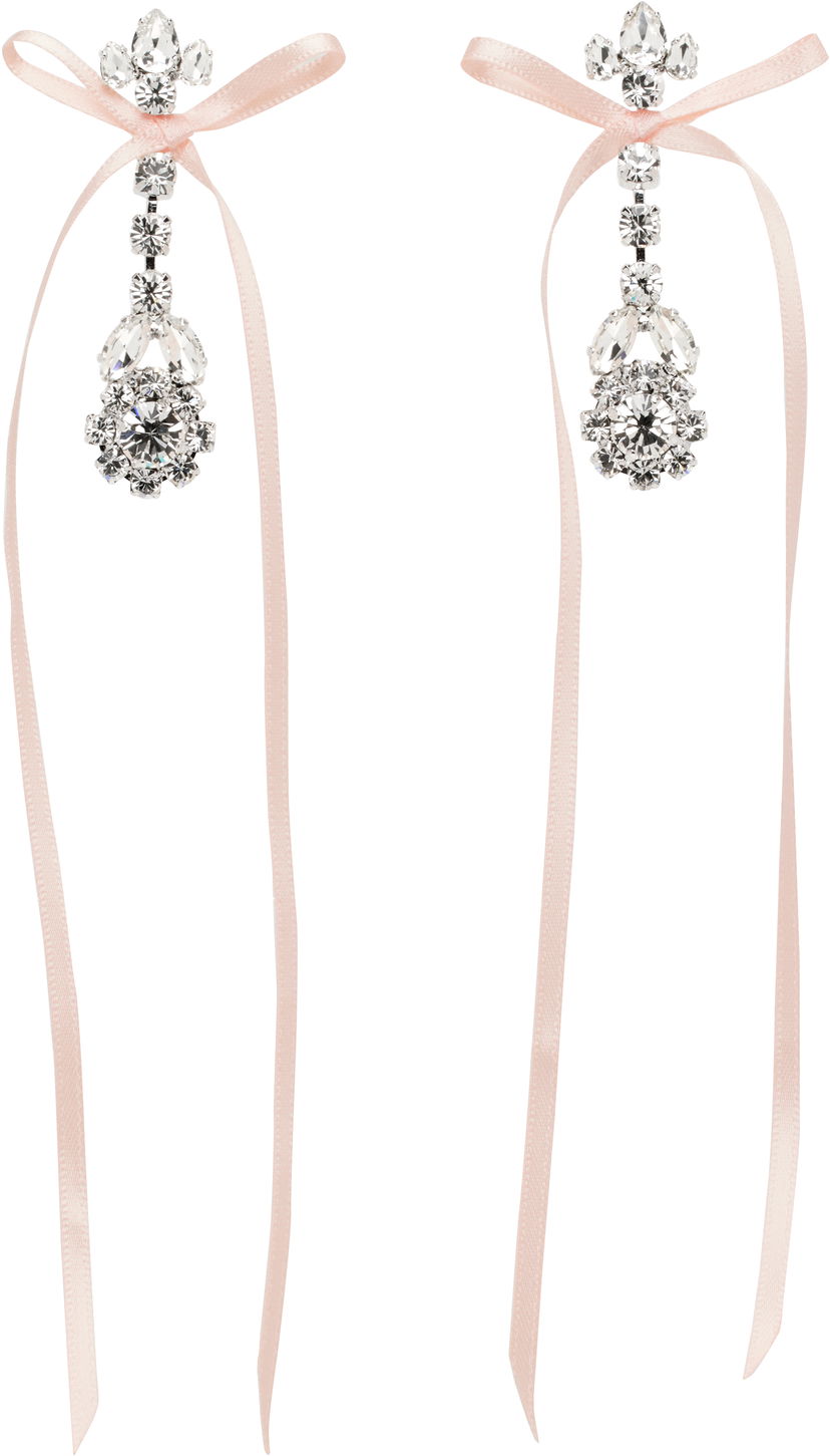 Naušnice Simone Rocha Simone Rocha Victorian Bow Ribbon Drip Earrings Ružičasta | ERG526 0903