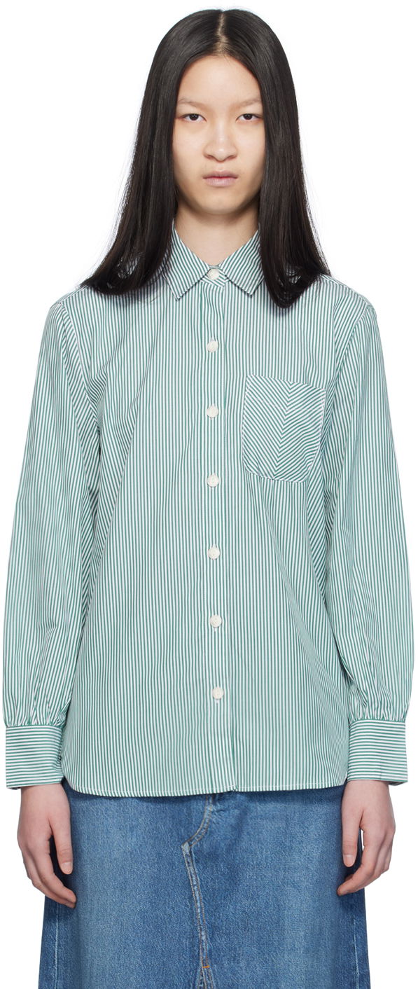 Košulja rag & bone Rag & Bone Maxine Striped Shirt Zelena | WAW23SA041ZE41