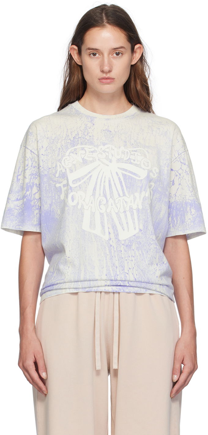 Majica kratkih rukava Acne Studios Plaster Print T-Shirt Plava | CL0298-