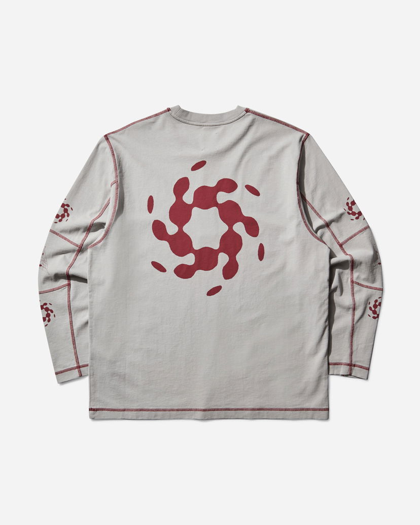 Majica kratkih rukava ROA Info Stitch Organic Longsleeve T-Shirt Siva | RBMW0543JY56 GRY0004