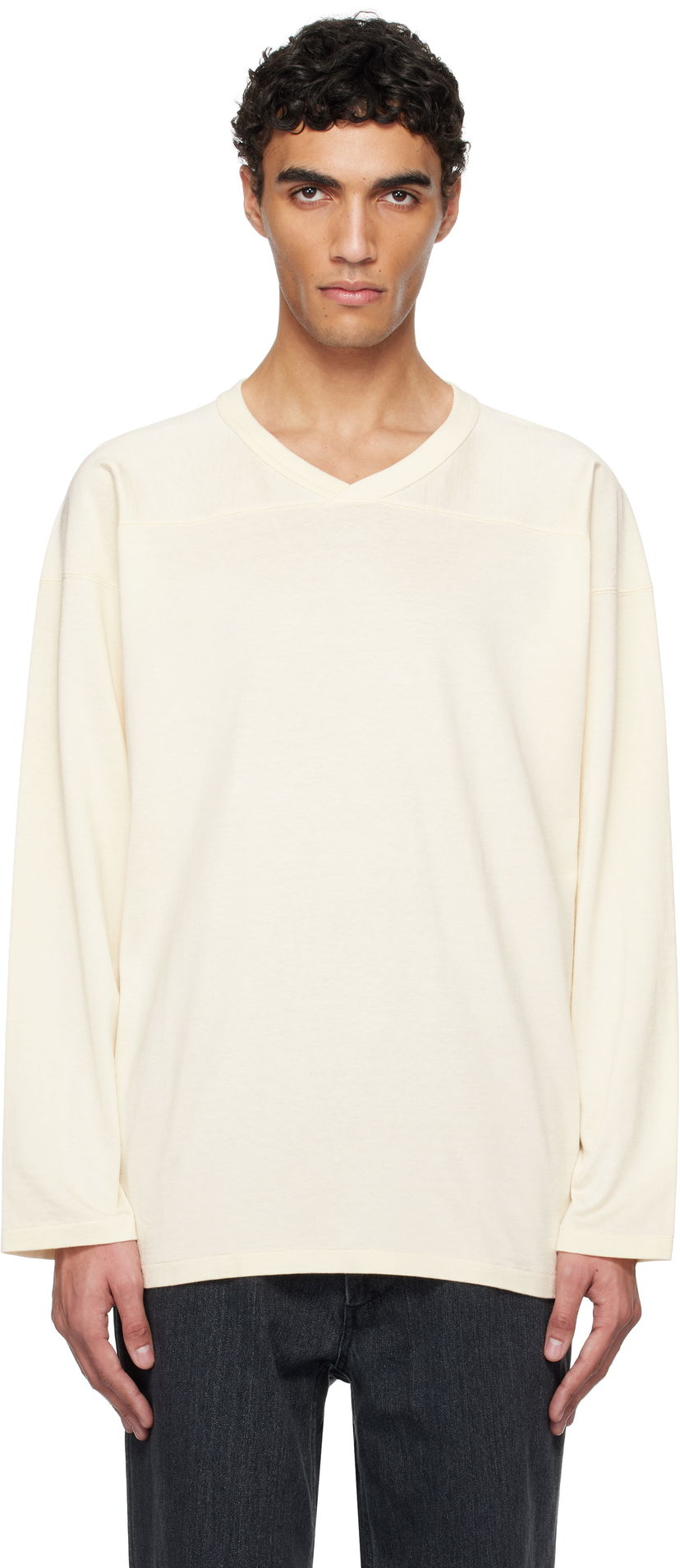 Džemper NANAMICA nanamica Rayon Cotton Long Sleeve T-Shirt Bež | S25SH015U