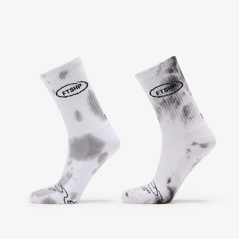 Čarape Footshop Basic Crew Socks 2-Pack Tie Dey Bw Bijela | FTSHP_363