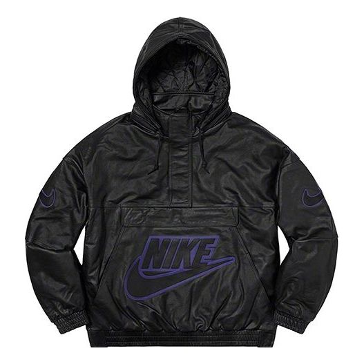 Vjetrovka Supreme Supreme x Nike Leather Anorak Crna | SUP-FW19-10724