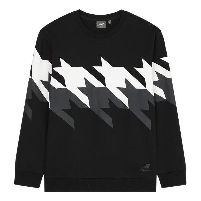Džemper New Balance Houndstooth Sweatshirt Crna | 5CC37253-BK