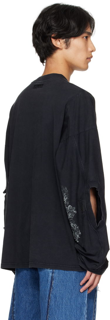 Majica kratkih rukava VETEMENTS Vetements Cradle of Filth 'Spirit' Cut-Up Longsleeve T-Shirt Crna | UCF76LS680M, 2