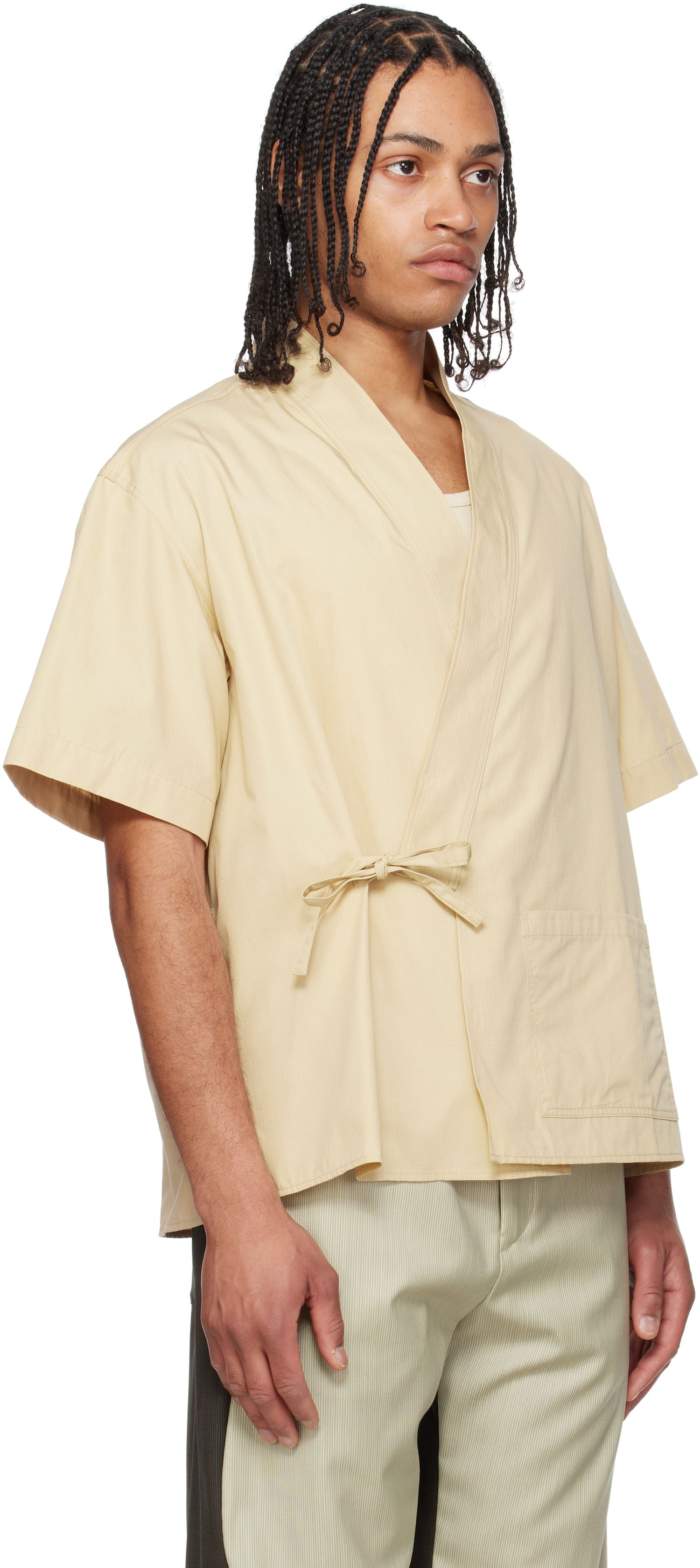 Košulja KENZO Kenzo Kimono Wrap Shirt Bež | FF55CH1289SC, 1