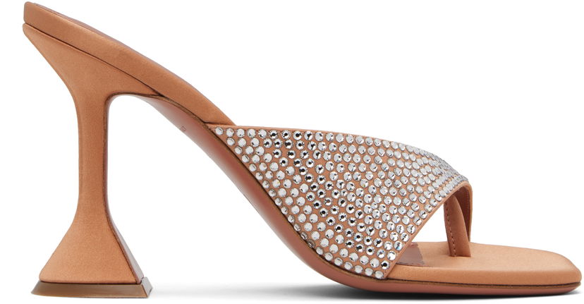 Njega cipela Amina Muaddi Amina Muaddi Shiona 95 Crystal-Embellished Heeled Thong Sandals Ružičasta | SHIONA CRYSTAL SLIPPER