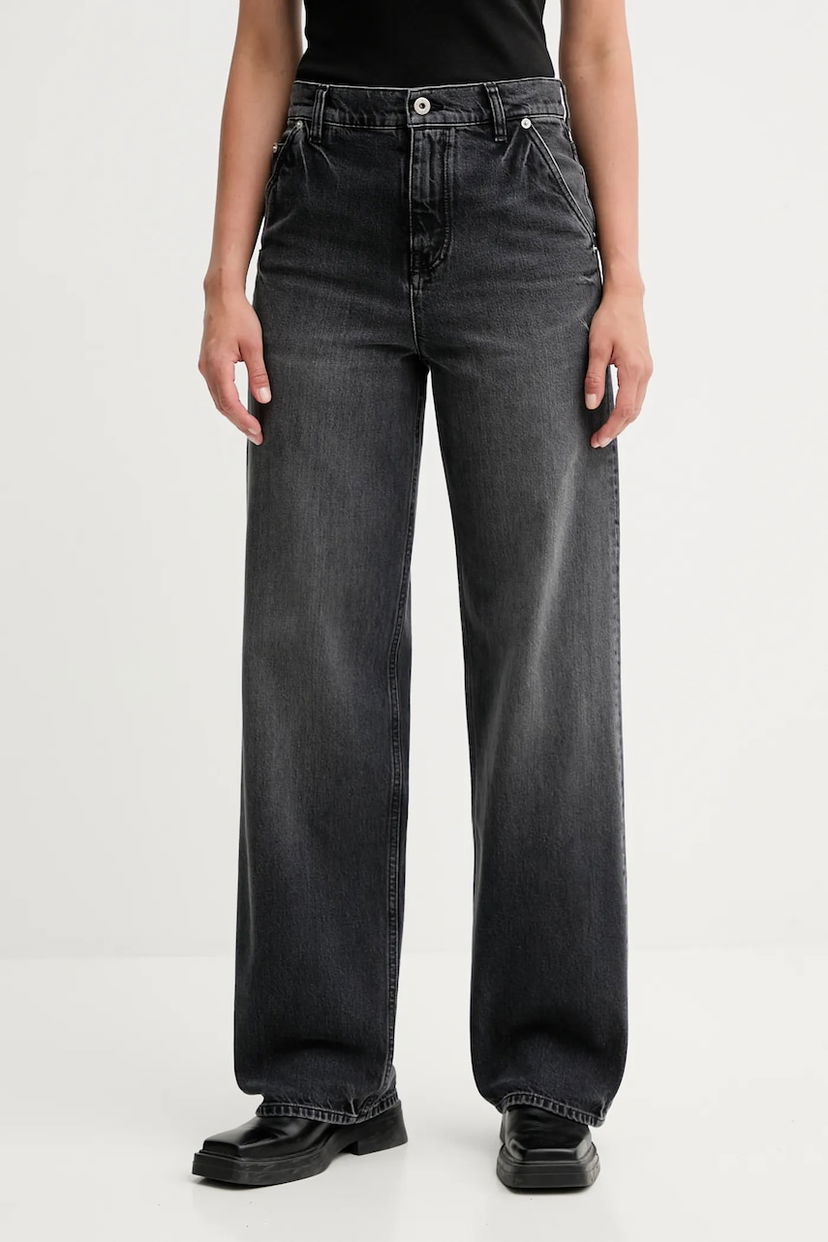 Jeans KENZO Kenzo x Futura High-Waisted Wide-Leg Jeans Crna | FF62DP2356C8