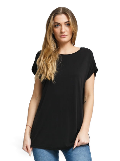 Majica kratkih rukava Urban Classics Modal Extended Shoulder Tee Crna | TB4092 black