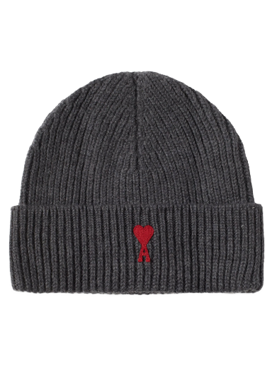 Kapica AMI Paris A Heart Logo Beanie Siva | BFUHA106-018-084