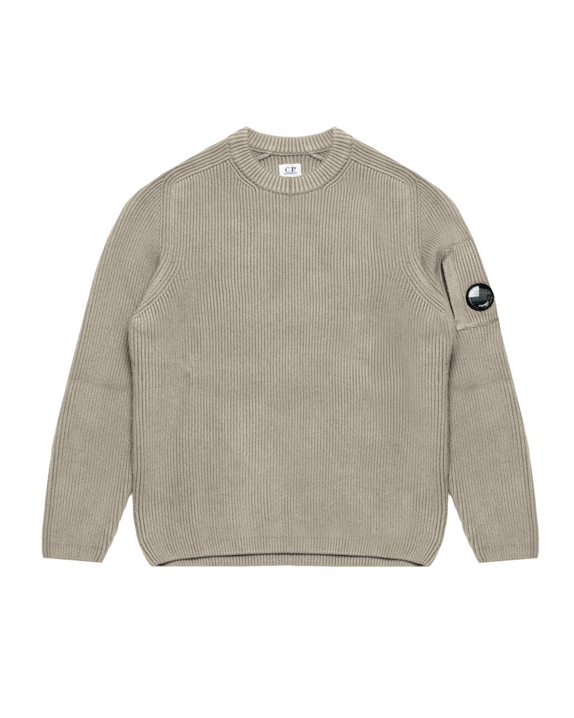 Džemper C.P. Company Ribbed Crew Neck Knit Bež | 19CMKN017A005558G-356