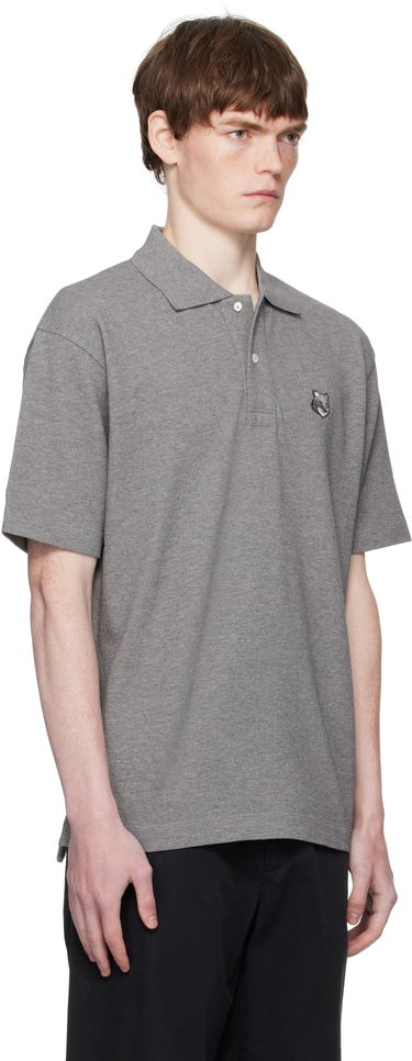 Polo majica MAISON KITSUNÉ Maison Kitsuné Fox Head Patch Polo Siva | PM00210KP0001, 1