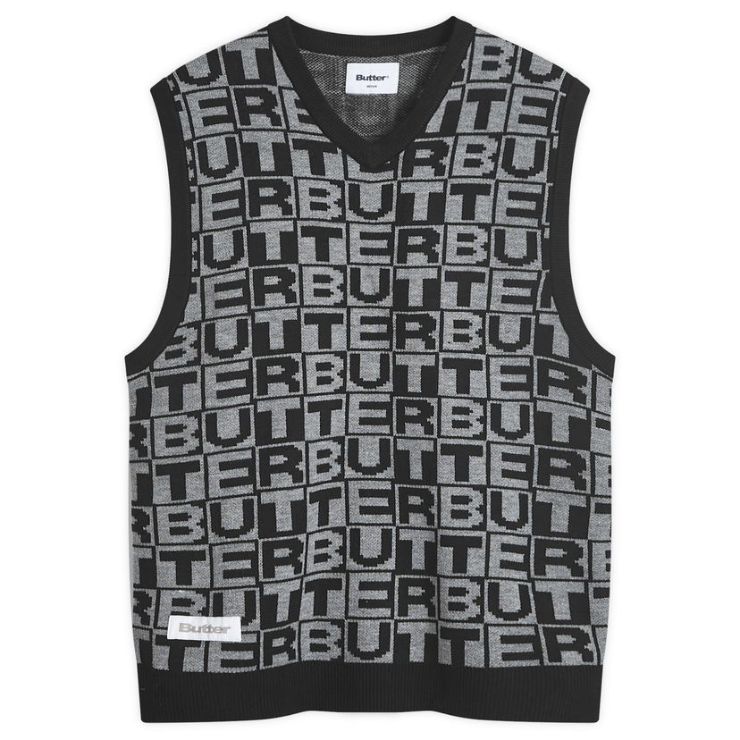 Prsluk Butter Goods Goods Tiles Knitted Vest Black Crna | BG243300-BLK