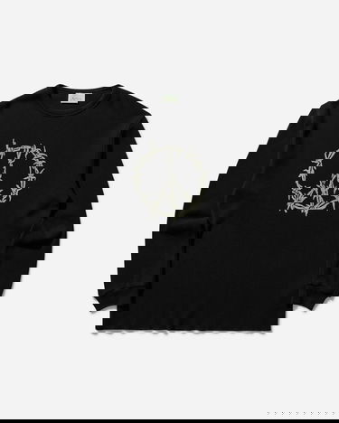 Džemper Aries Peace Press Gothic Waffle Longsleeve T-Shirt Crna | AR6003903 BLK, 1
