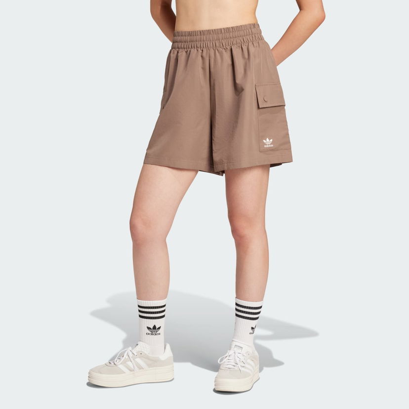 Kratke hlače adidas Performance Essentials Woven High-Waist Cargo Shorts Smeđa | JD0790