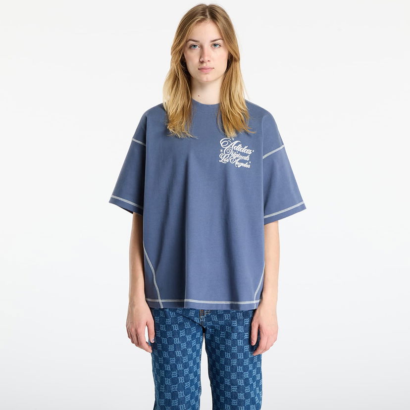 Majica kratkih rukava adidas Originals LA Originals Wilshire Short Sleeve T-Shirt with Contrast Stitching Plava | JX6178