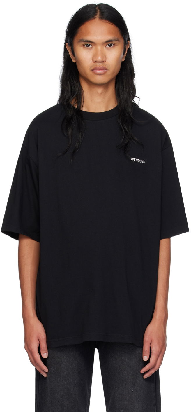 Majica kratkih rukava We11done Damaged T-Shirt Crna | WD-TT2-24-765-U-BK