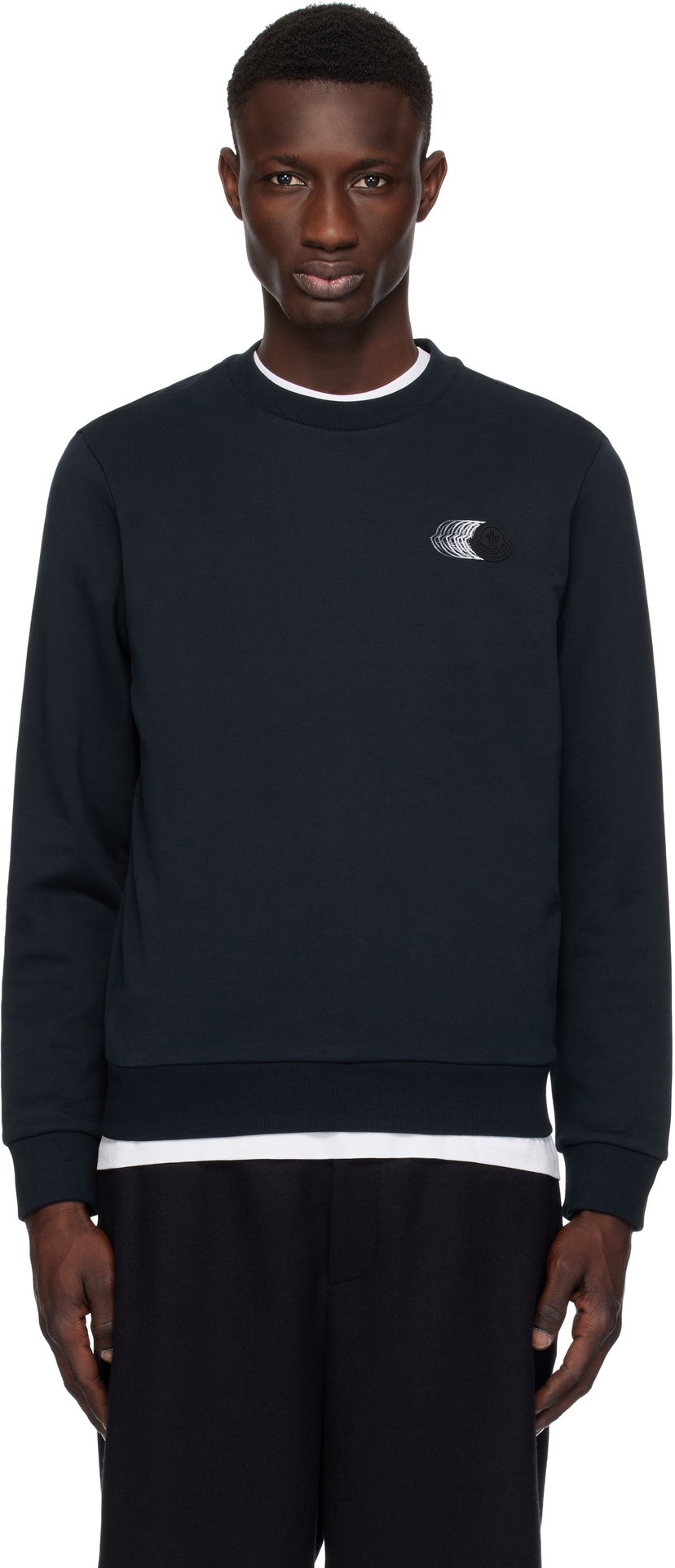 Džemper Moncler Moncler Faded Logo Cotton Sweatshirt Tamnoplava | K10918G00039809KR