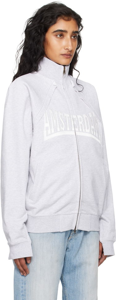 Dukserice VETEMENTS Vetements 'Amsterdam' Zip-Up Sweatshirt Siva | UH76ZU760GG, 4