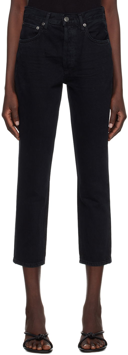 Jeans AGOLDE Riley Black Denim Jeans Crna | A056-1604