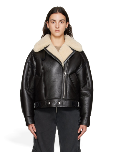 Jakna Acne Studios Zip Shearling Jacket Smeđa | A70087-