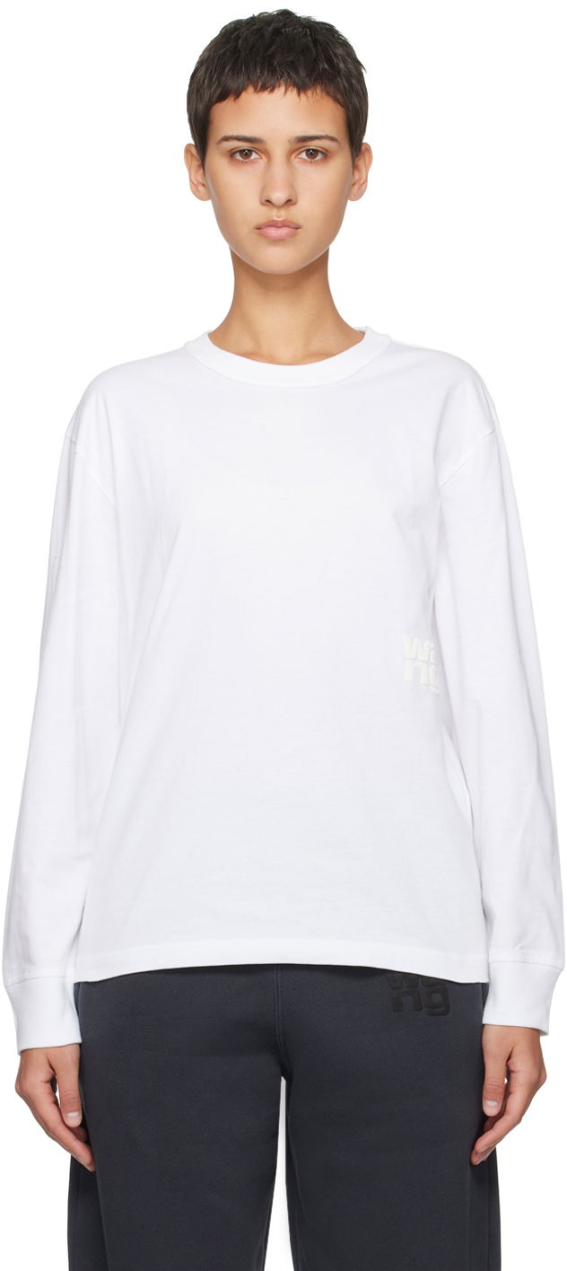 Majica kratkih rukava Alexander Wang Puff Long Sleeve T-Shirt Bijela | 4CC3221356