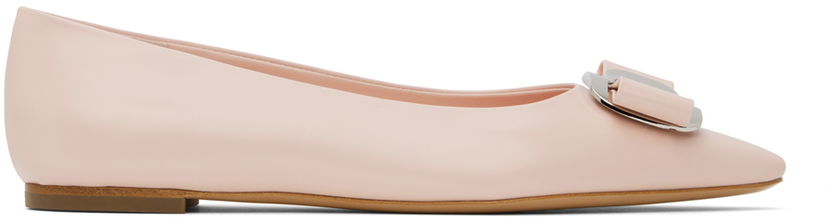 Haljina FERRAGAMO Salvatore Ferragamo Zea Ballerina Flats Bež | 01H585 - 768696