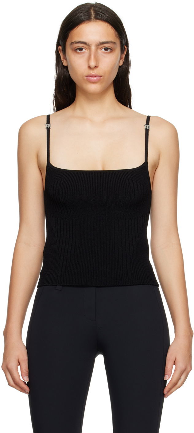 Majica bez rukava MISBHV Square Neck Ribbed Camisole with Metallic Strap Details Crna | 231W151