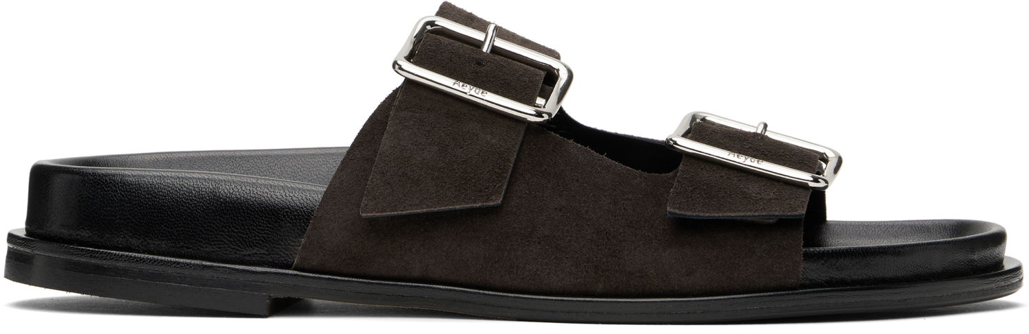 Njega cipela Aeyde Aeyde Meena Suede Double Buckle Slides Smeđa | A11-FS-FOXR08FL174-SS25-953-022, 0
