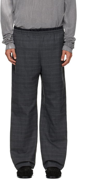 Hlače Diesel P-Tilson Plaid Wide-Leg Trousers with Elasticated Waist Siva | A18485-0DEBS-9XXA, 0