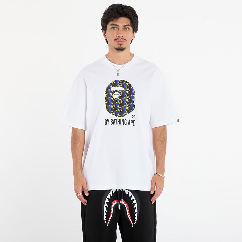 Majica kratkih rukava BAPE Ape Head Pattern By Bathing Ape Relaxed Fit Tee Bijela | 001TEL801309MWHT