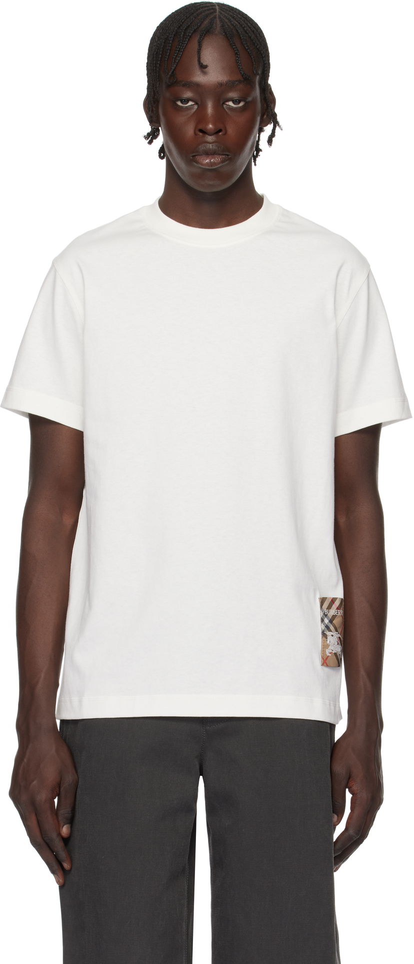 Majica kratkih rukava Burberry Cotton T-Shirt With Patch Bijela | 8102254