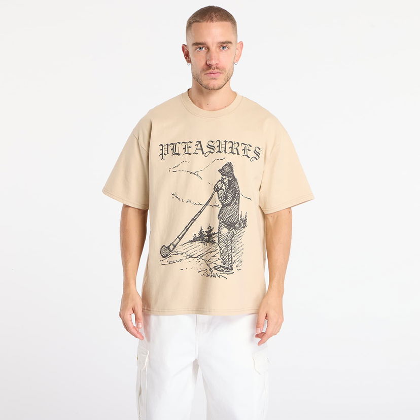 Majica kratkih rukava Pleasures Pipe T-Shirt Bež | P25F079-SAND