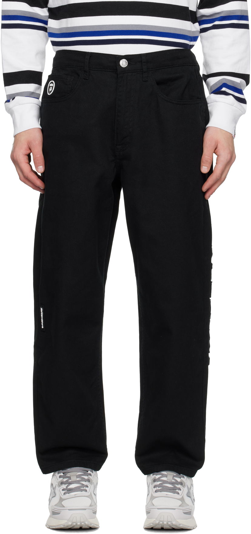 Cargo hlače AAPE by A Bathing Ape AAPE by A Bathing Ape 'AAPE NOW' Jeans Crna | AAPJNMB623XXNBKX