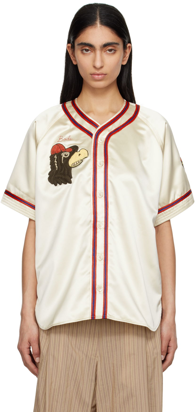 Dres Bode Bode Redtail Baseball Shirt Bež | MRS25SH023