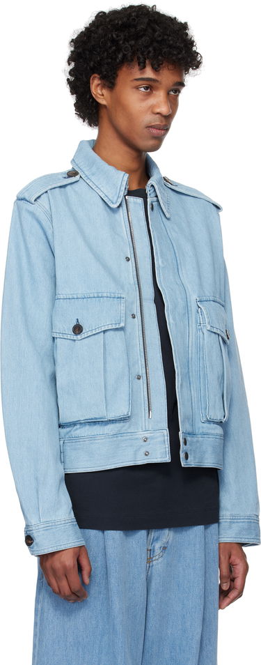 Bomber jakna Dries Van Noten Dries Van Noten Cropped Denim Jacket Plava | 251-020533-1562, 4