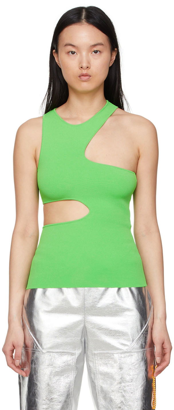 Majica bez rukava Stella McCartney Stella McCartney Cut-Out Tank Top Zelena | 6K0063S2076